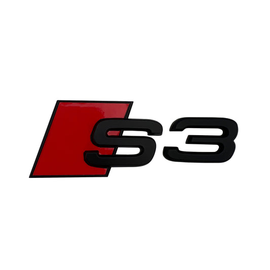 Audi S3 Matte Black Emblem 3D Badge Rear Trunk Lid for S Line Logo Nameplate
