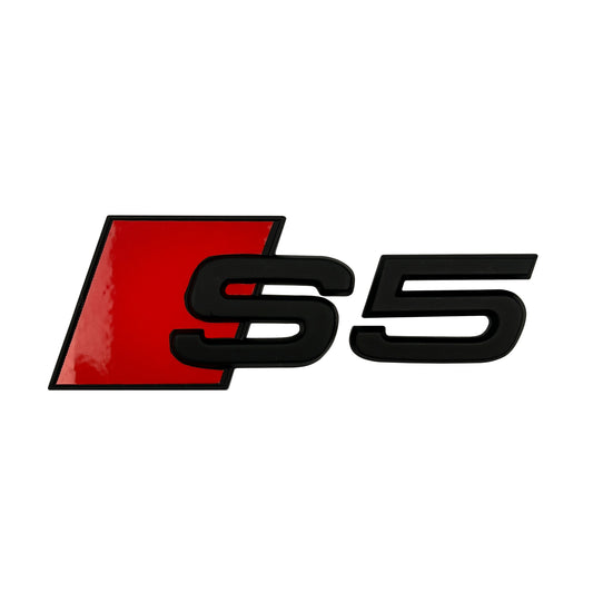 Audi S5 Matte Black Emblem 3D Badge Rear Trunk Lid Audi S Line Logo A5 S5