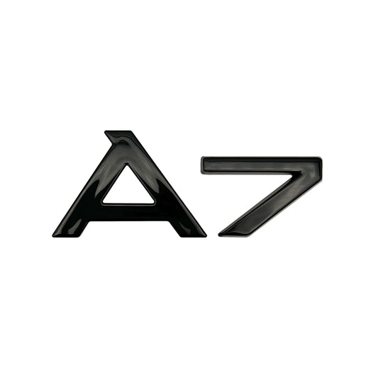 Audi A7 Matte Black Emblem Rear Trunk Lid 3D Badge OEM S Line Logo Nameplate