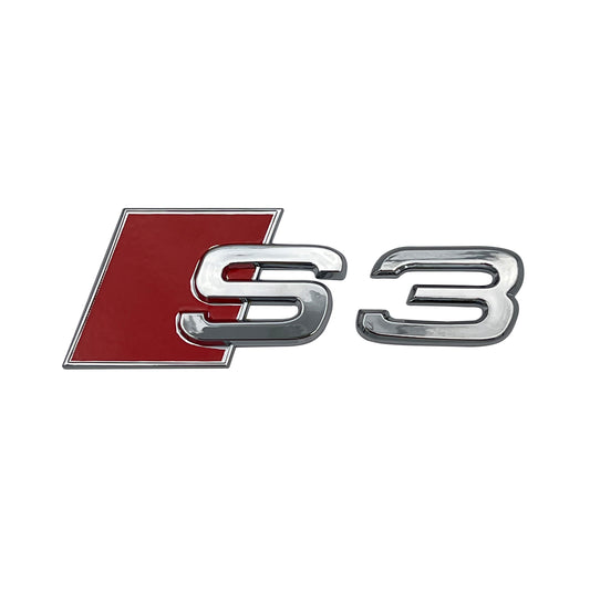 Audi S3 Emblem Chrome 3D Badge Rear Trunk Lid for S Line OEM Logo Nameplate A3