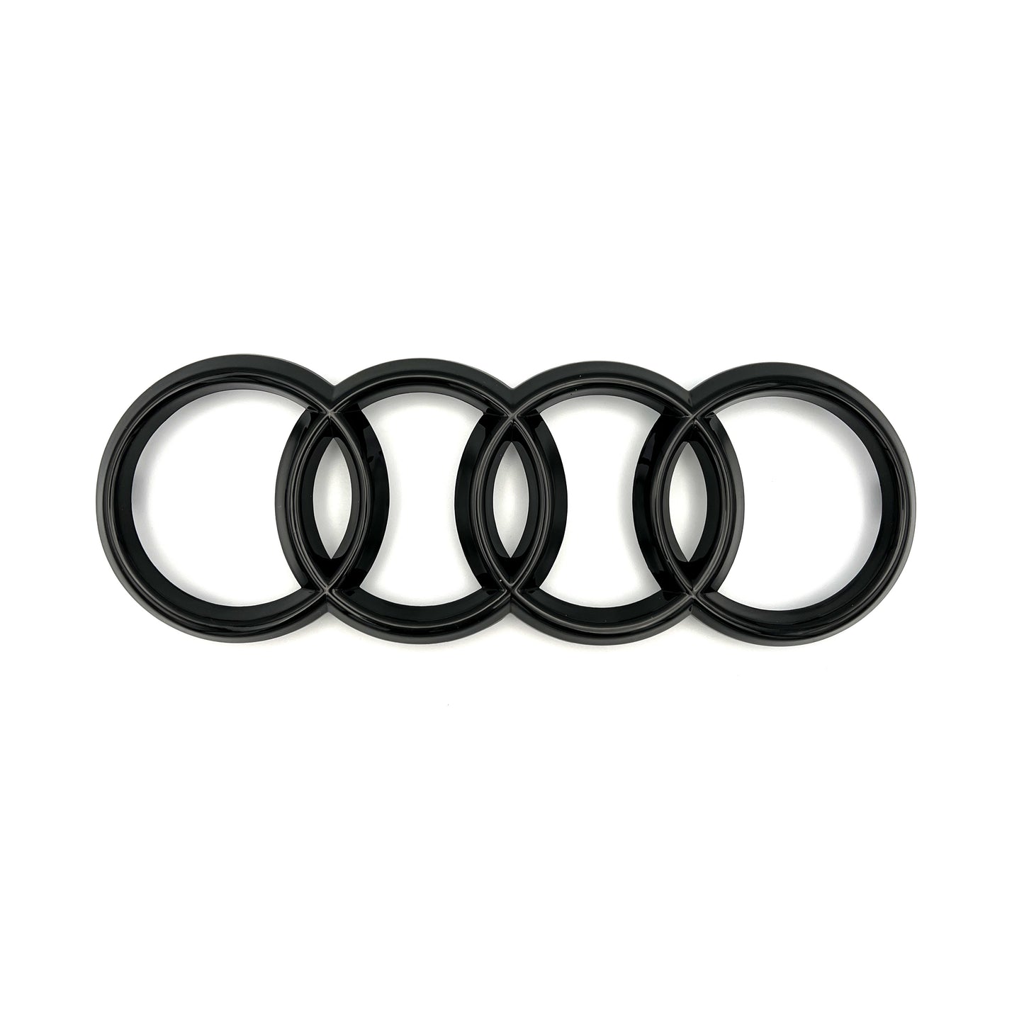 Audi A7 Rear Rings S7 RS7 Gloss Black Rear Trunk Emblem Lid Concave Curve Badge 203mm