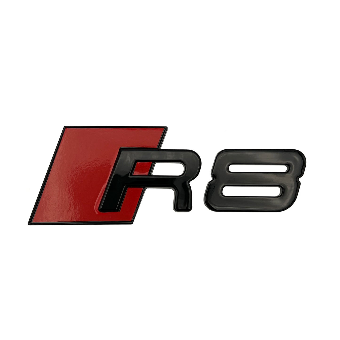 Audi R8 Gloss Black Emblem 3D Badge Rear Trunk Lid for Audi S Line Logo Modified