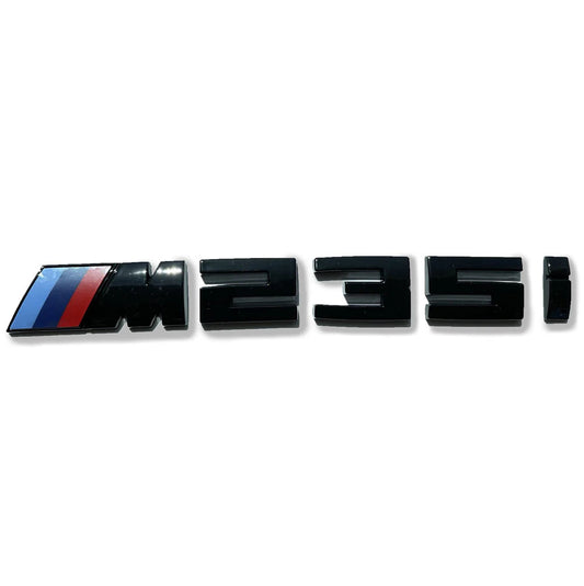 BMW M235i Black Emblem. Black BMW M235i Trunk Badge