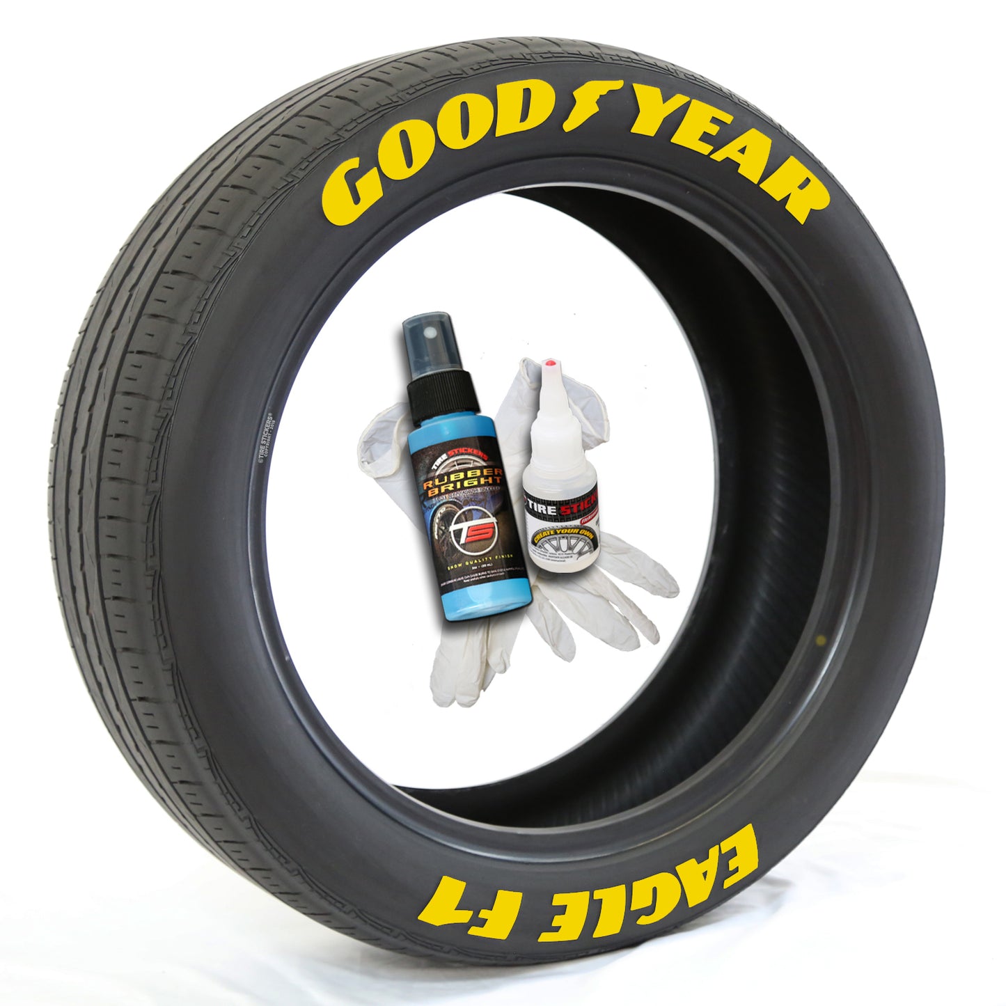 Permanent Tire Lettering Stickers GoodYear Eagle F1 set 1.25" for 14" to 24"