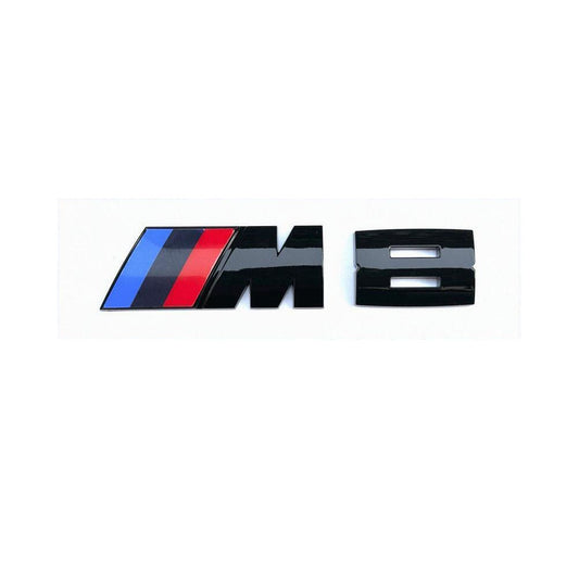 BMW M8 Black Emblem. Black BMW M Trunk Badge Active