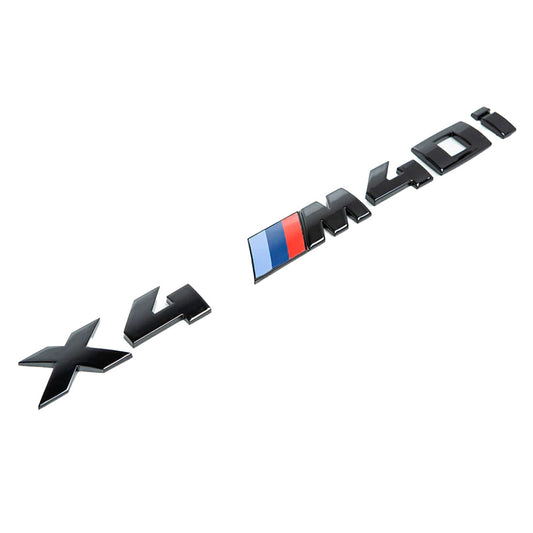 BMW X4 M40I Black Emblem. Black BMW X4 M40I Rear Badge