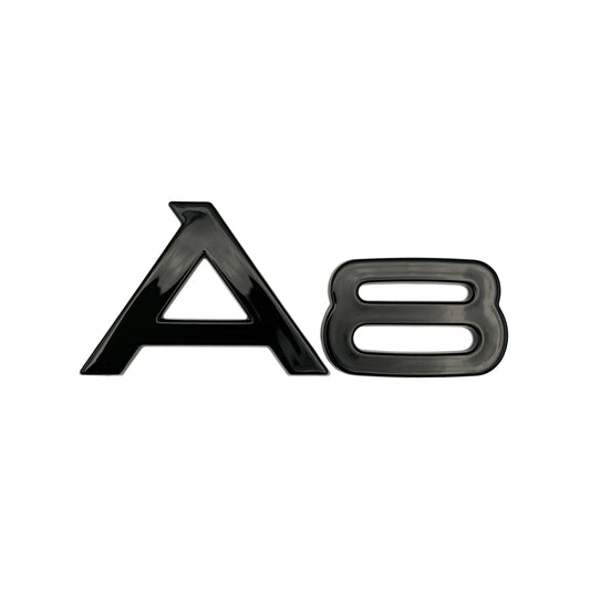 Audi A8 Gloss Black Emblem Rear Trunk Lid 3D Badge OEM S Line Logo Nameplate S8