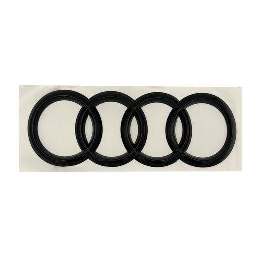 Audi Rings Matte Black Trunk Lid Badge Logo Emblem Rear for A1 A3 A4 S4 A5 S6 A6 203 mm 193mm