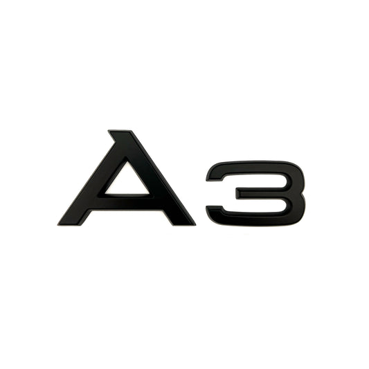 Audi A3 Matte Black Emblem Rear Trunk Lid 3D Badge for S Line Logo Nameplate