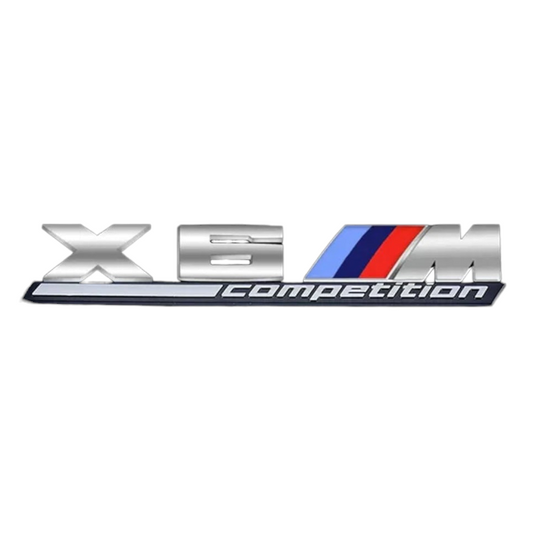 BMW "X6M Competition" Silver Trunk Lid Emblem Sticker Badges Logo Sticker