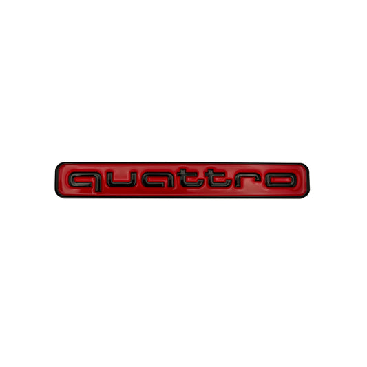 Audi Red Black Quattro Emblem Rear Liftgate Adhesive Logo Lid Badge