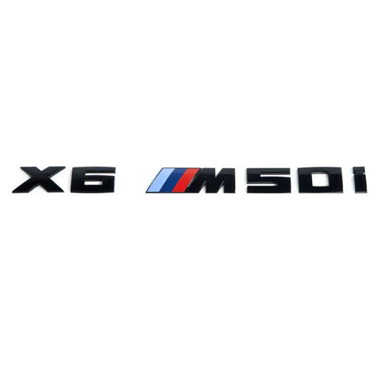 BMW F16 X6 'X6M50d' Emblem Sticker Badges Logo Matte Black