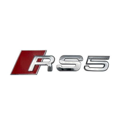 Audi RS5 Chrome Emblem 3D Badge Rear Trunk Tailgate for Audi RS5 S5 Logo A5