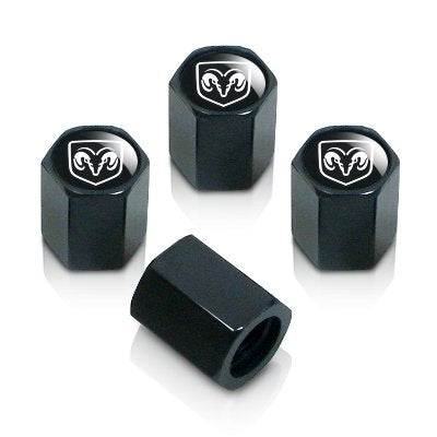 4x Black aluminium Tire Air Valve Cap For Most Dodge Cars, Trucks & SUVs
