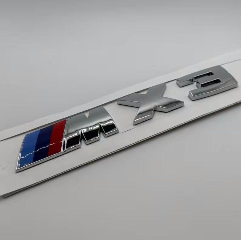 BMW "X3M "Silver Emblem Sticker Badges Logo X3 Trunk Lid Emblem Logo Sticker