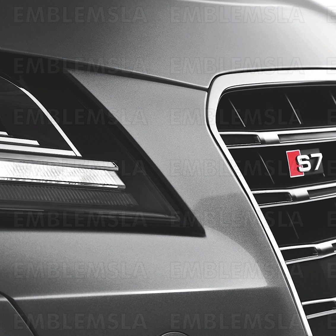 Audi S7 Front Grill Emblem Chrome fit A7 S7 Hood Grille Badge Nameplate
