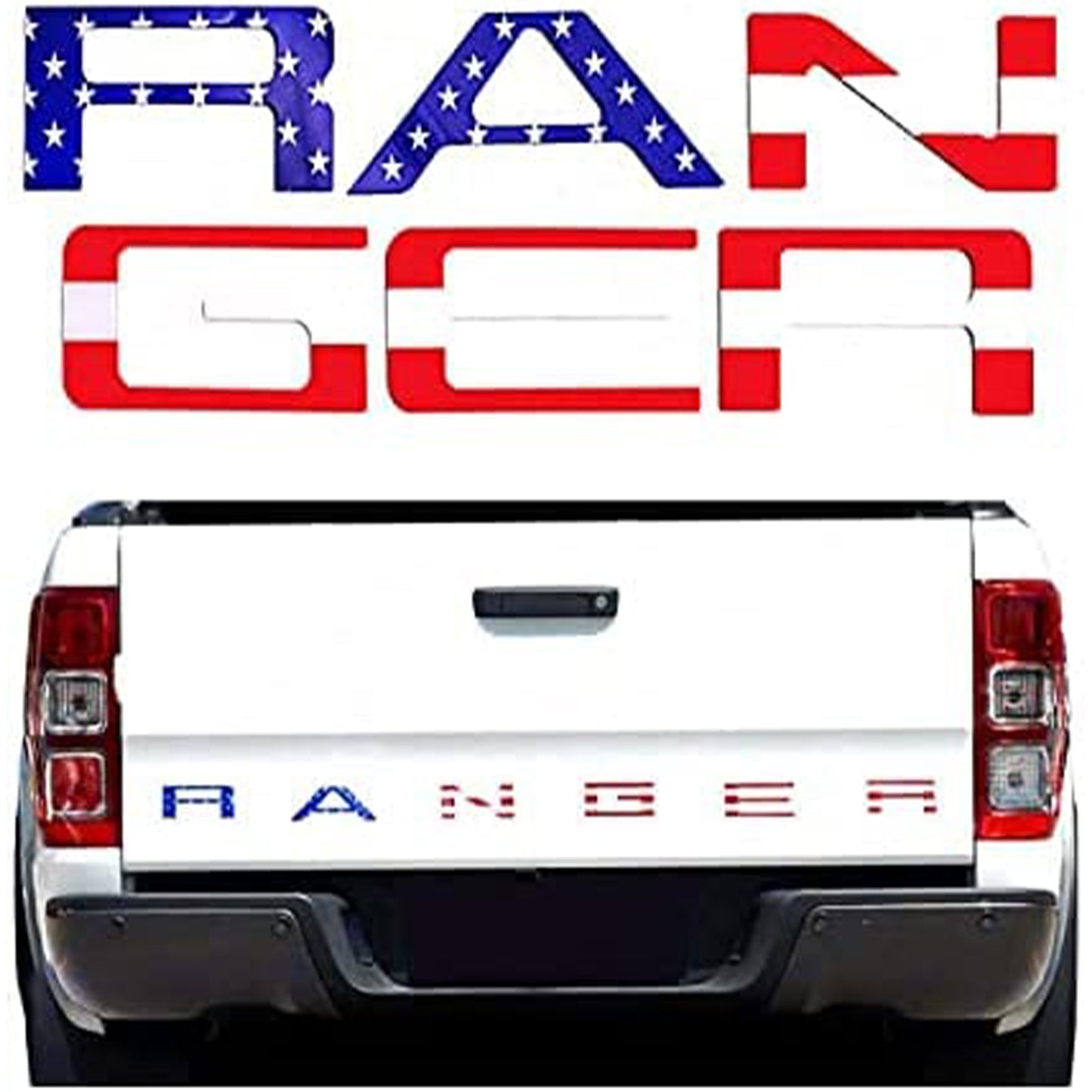 2019-2021 Ford Ranger US Flag Raised Trunk Tailgate Inserts Letters Em ...