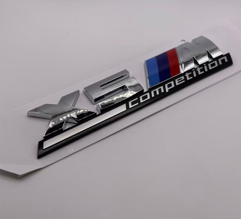 BMW X5M G05 F95 "X5M Competition" Emblem Badges Logo E70 F85 Trunk Logo Silver