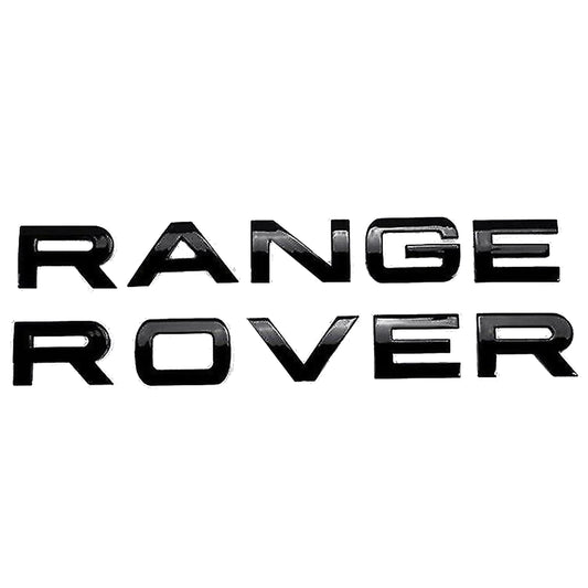 Range Rover Emblem Letters Badge Gloss Black Front Hood / Rear Tailgate