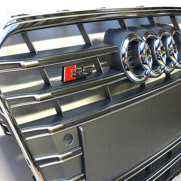 Audi S5 Front Grill Emblem Gloss Black for A5 S5 Hood Grille Badge Nameplate
