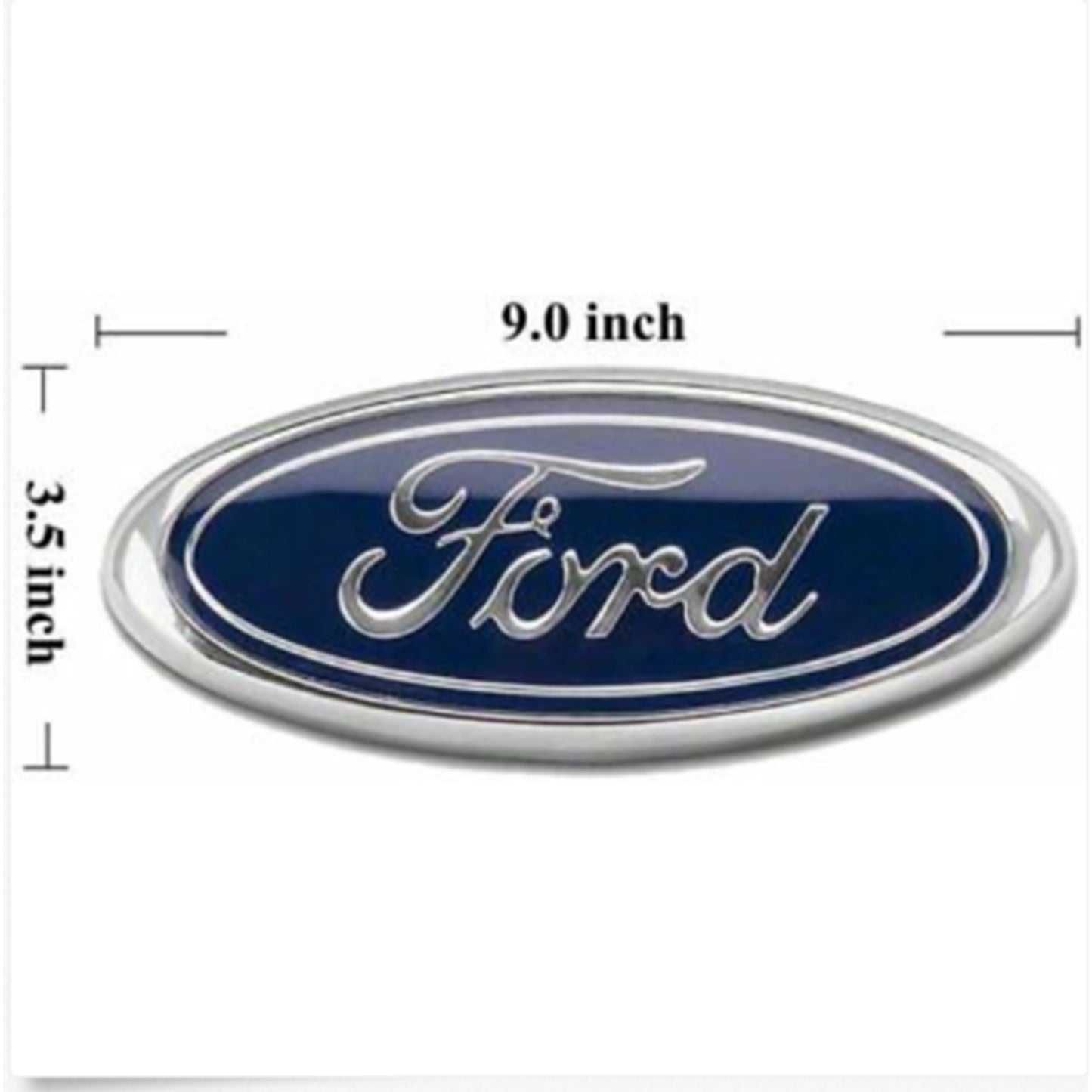 2005-2014 Ford F150 Front Grille Blue & Chrome / Tailgate 9 Inch Oval Emblem 1pc