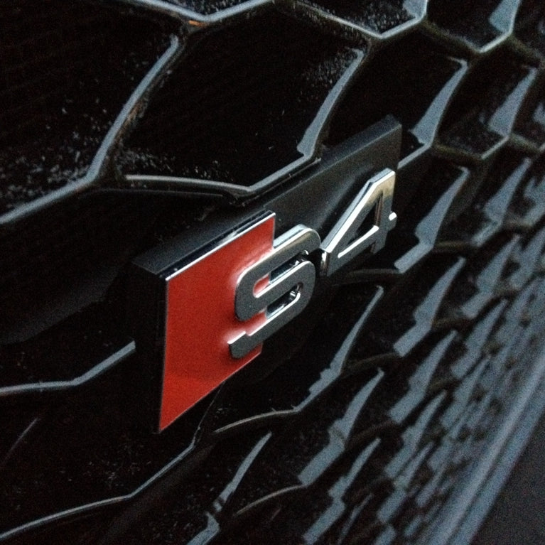 Audi S4 Front Grill Chrome Emblem fit A4 S4 B8 B9 Hood Grille Badge