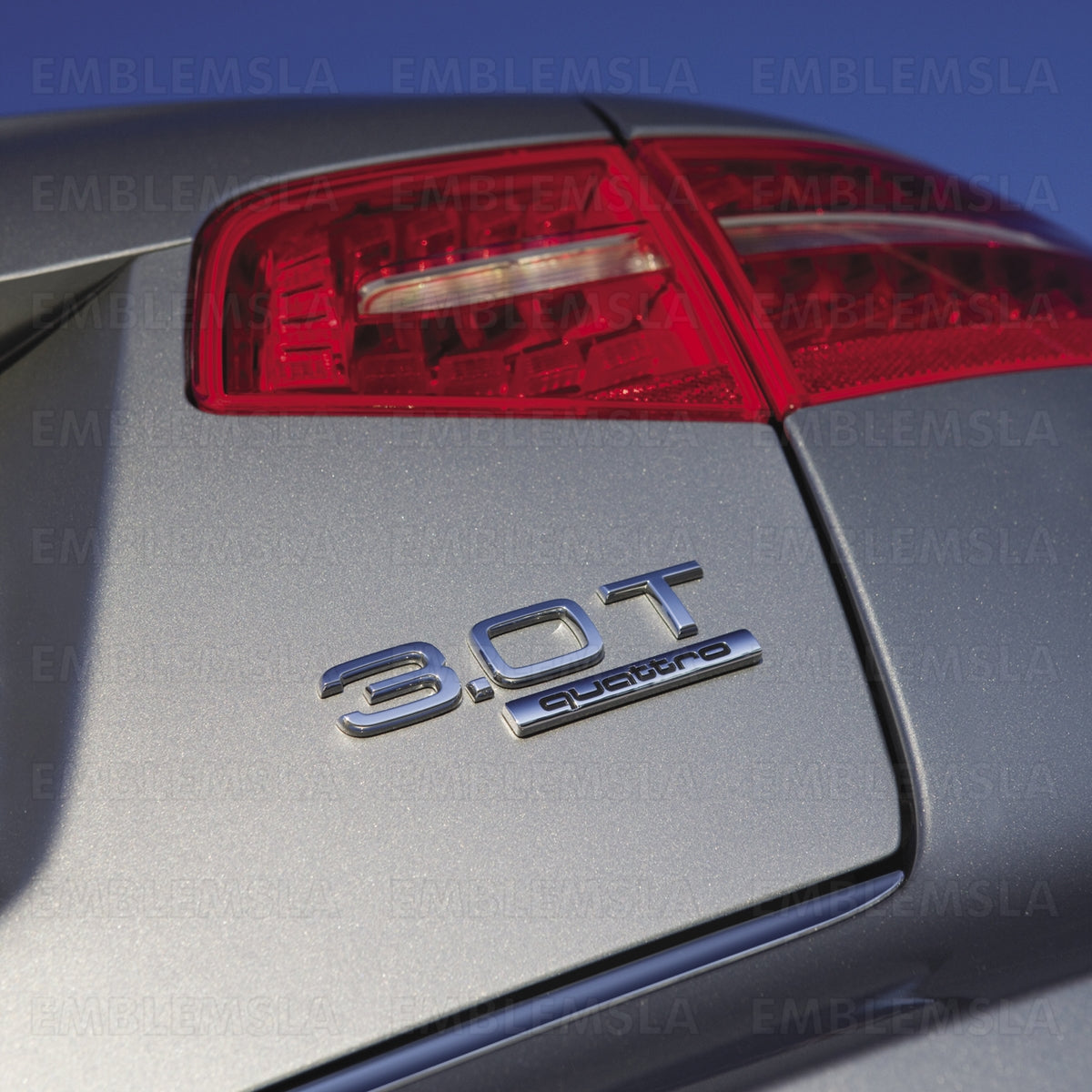 Audi 3.0T Gloss Black Emblem 3D Rear Trunk Badge Nameplate Compact S Line OEM A6