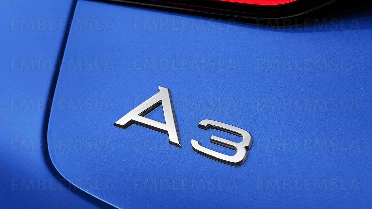 Audi A3 Matte Black Emblem Rear Trunk Lid 3D Badge for S Line Logo Nameplate