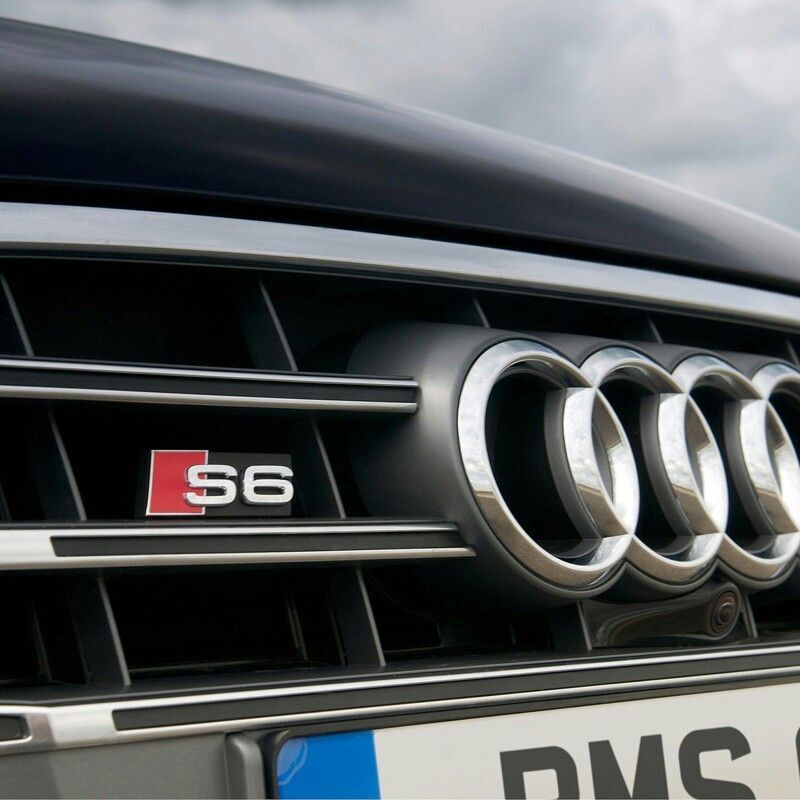 Audi S6 Front Grill Emblem Chrome fit A6 S6 Hood Grille Badge Nameplate OE Spec