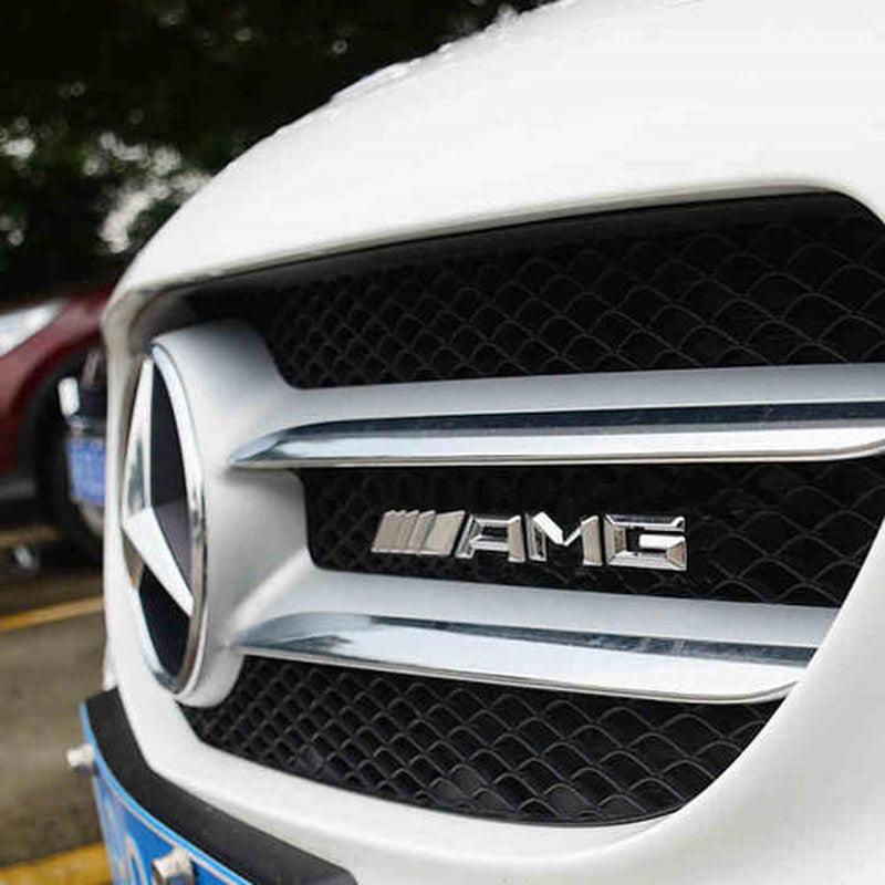 2014+ Mercedes Benz A C E S CL SL GL AMG Emblem Chrome Front Grille OEM 3D Badge