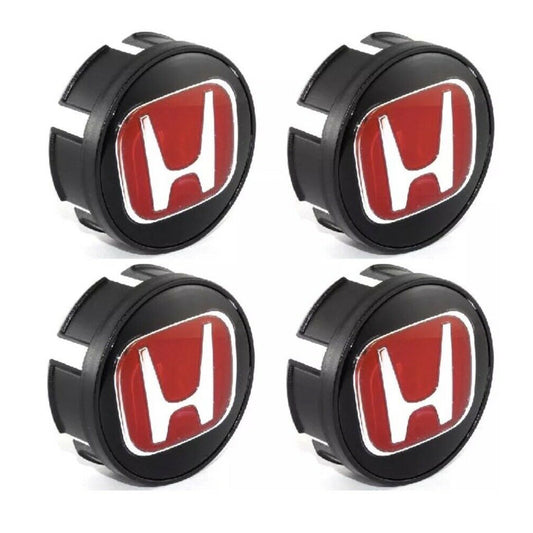 Honda Civic Fit Set Of 4 Jdm Red H Wheel Center Caps Hubs Cover Cap 58mm 2 1/4