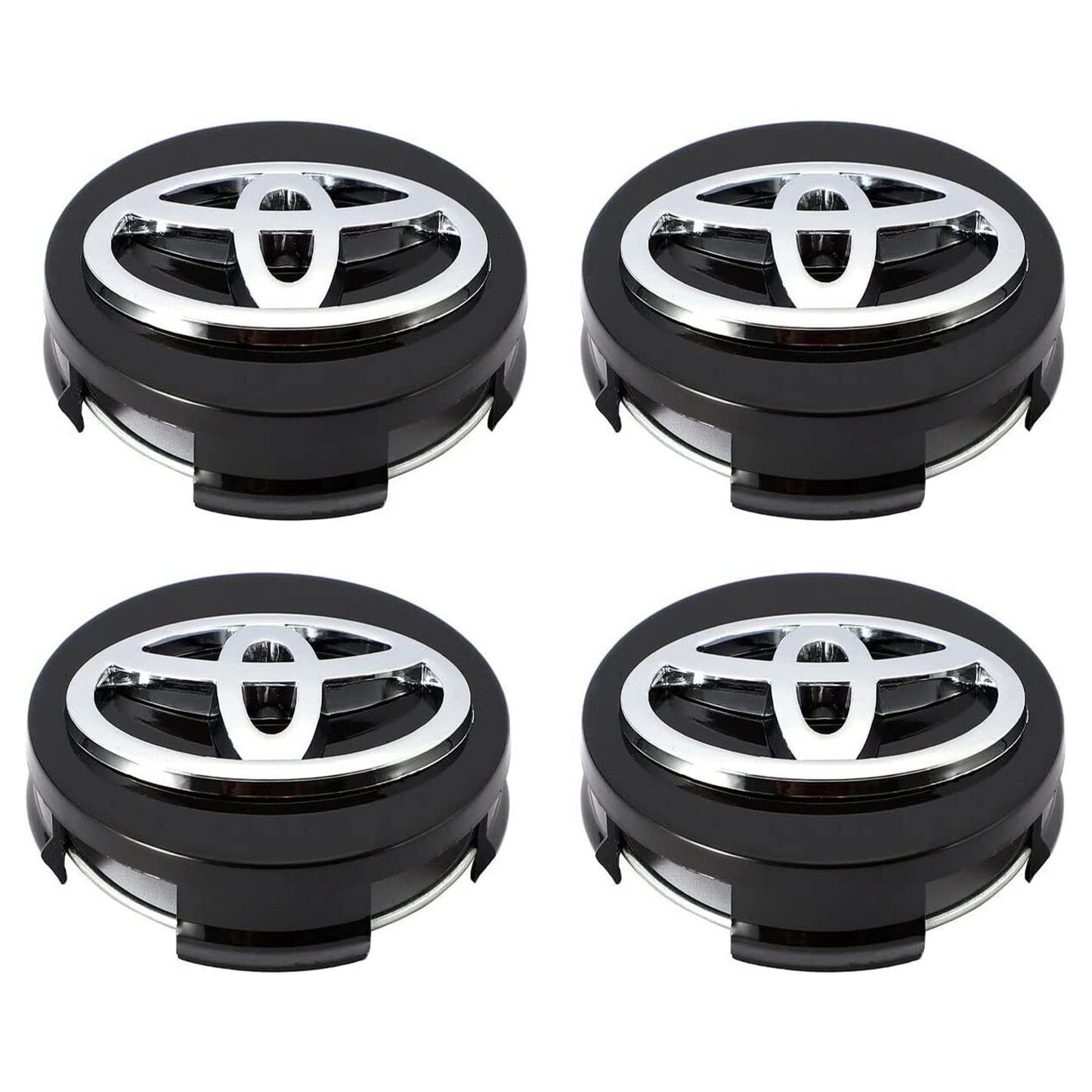 Toyota Camry/Corolla Set Of 4 Wheel Rims Center Caps Black/chrome Logo 62mm