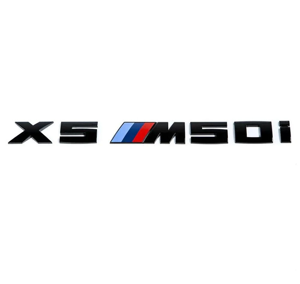 BMW F15 X5 'X5M50d' Emblem Sticker Badges Logo Matte Black
