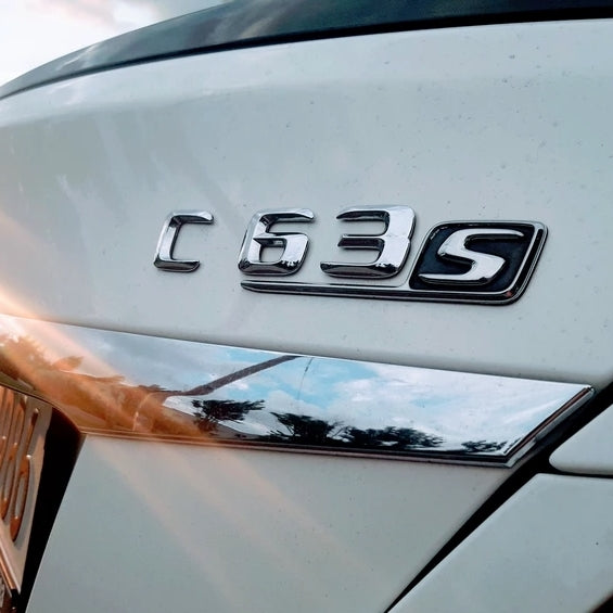 2020 Mercedes Benz C63S GT63S GLC63 GT S OE AMG Letter Trunk Emblem Black Chrome 3D Badge
