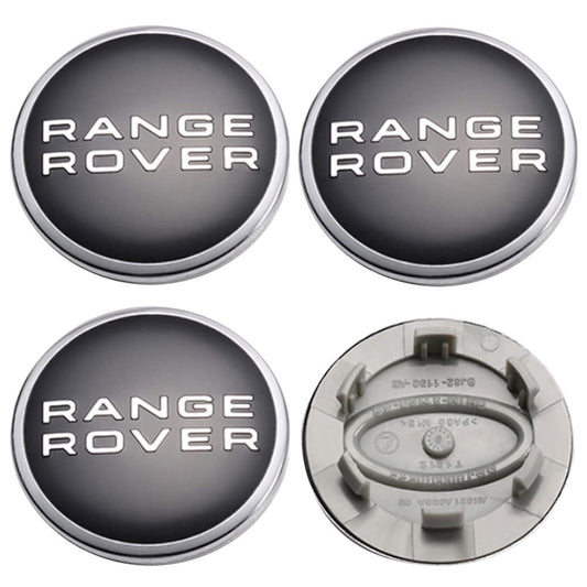 Range Rover 4pcs Black Chrome Wheel Center Caps 63mm Emblem Hubcap Cover Fit