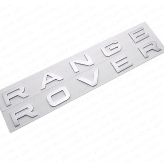 Range Rover Front Hood Logo OEM Emblem Letters Badge Sport Silver White SVR