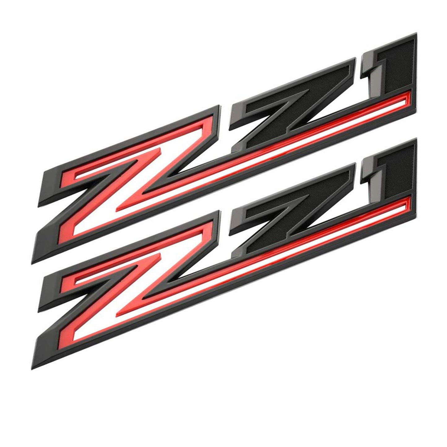 2019-2022 Chevrolet Chevy Silverado Z71 Emblem OEM 2pc Fender Letter Badge Gloss Black Red