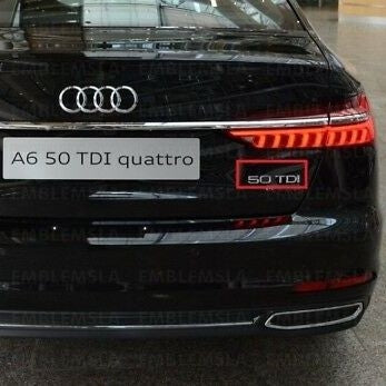 Audi TDI Matte Black Emblem Rear Trunk Lid 3D Badge OEM S Line A3 A5 A5 A6 A7 Q5