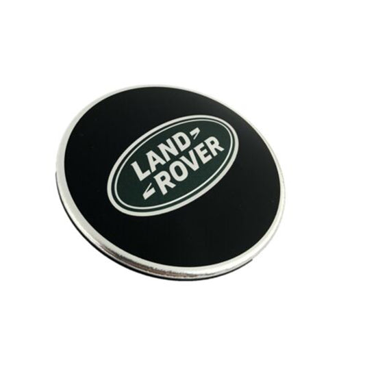 Land Rover Black with Green Oval Polished Wheel Center Hub Caps Set Genuine