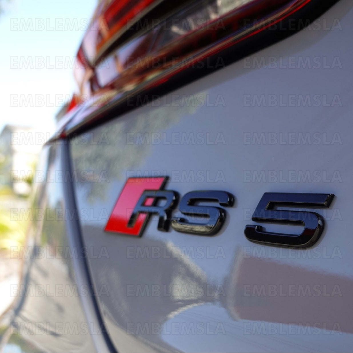 Audi RS5 Matte Black Emblem Rear Trunk Tailgate 3D Badge for Audi RS5 S5 Logo A5