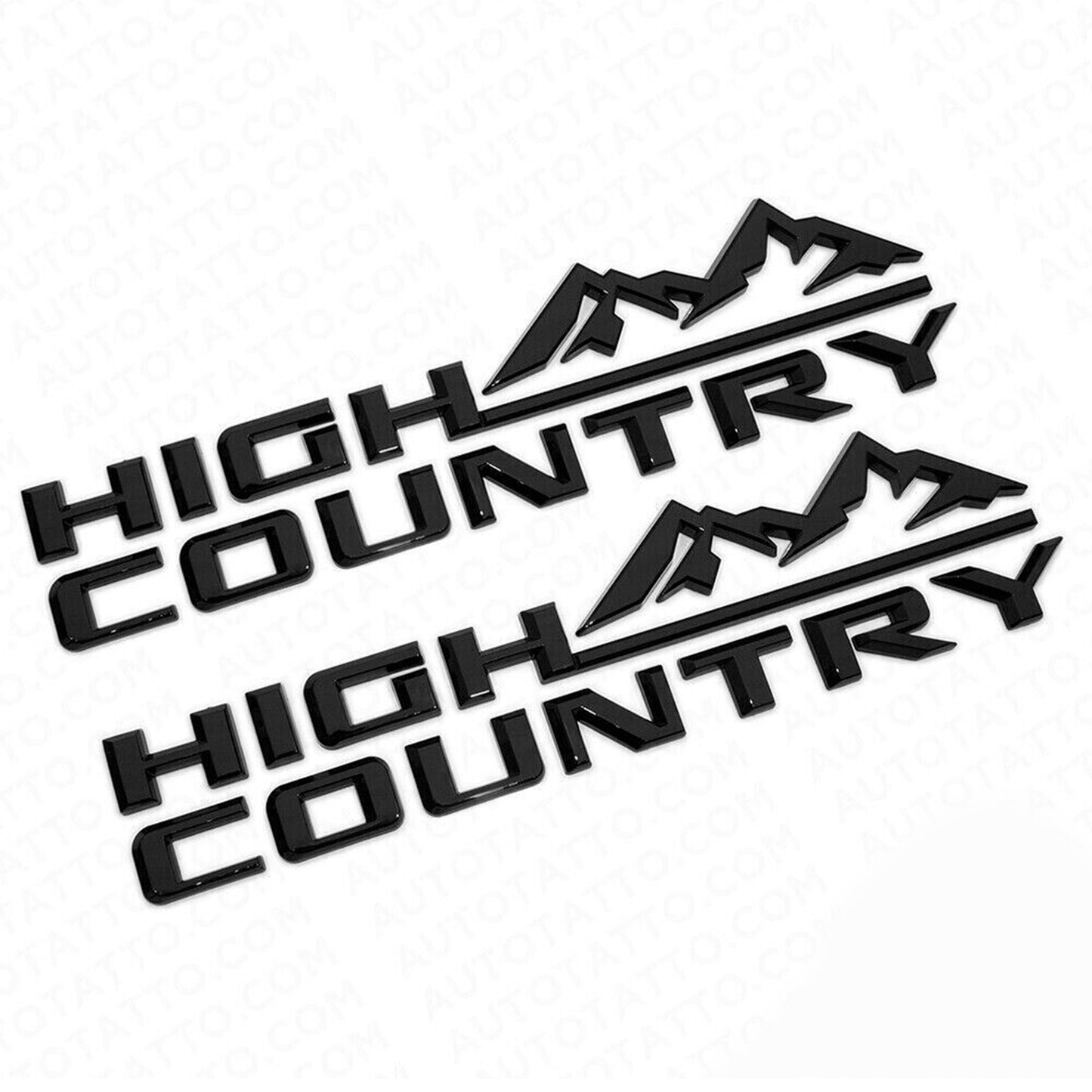 2019-2021 Chevrolet Tahoe Silverado High Country Fender Letter Emblem Badge 2x Gloss Black