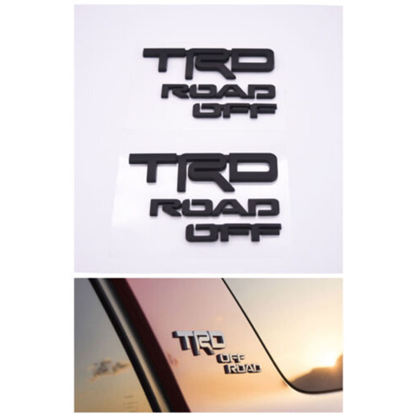 2x Left & Right 4Runner TRD Off Road Badge Side Quarter Emblem - Matte Black