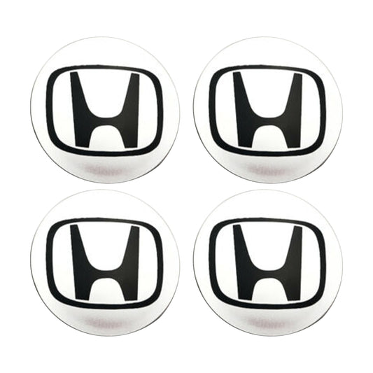 Honda Set of 4 Wheel Rim Center Caps Silver/Black Logo 69MM/2.75