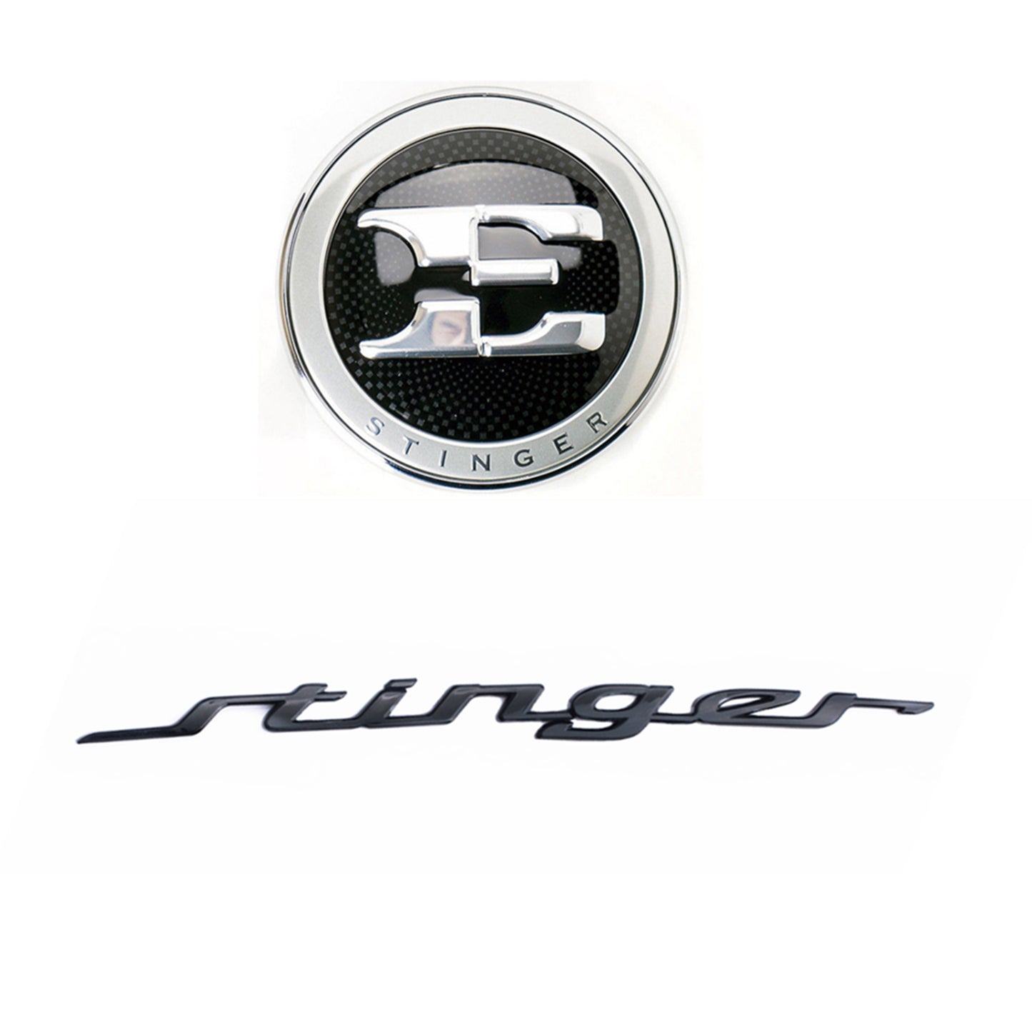 2018-2020 Kia Stinger Black E Stinger Car Front Hood Rear Trunk Emblem Badge