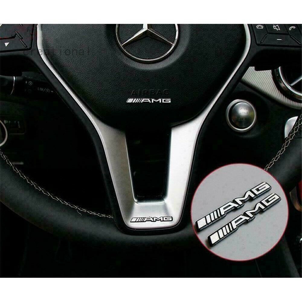 Mercedes Benz Logo A B C E S AMG Steering Wheel Emblem Aluminum Interior Badge