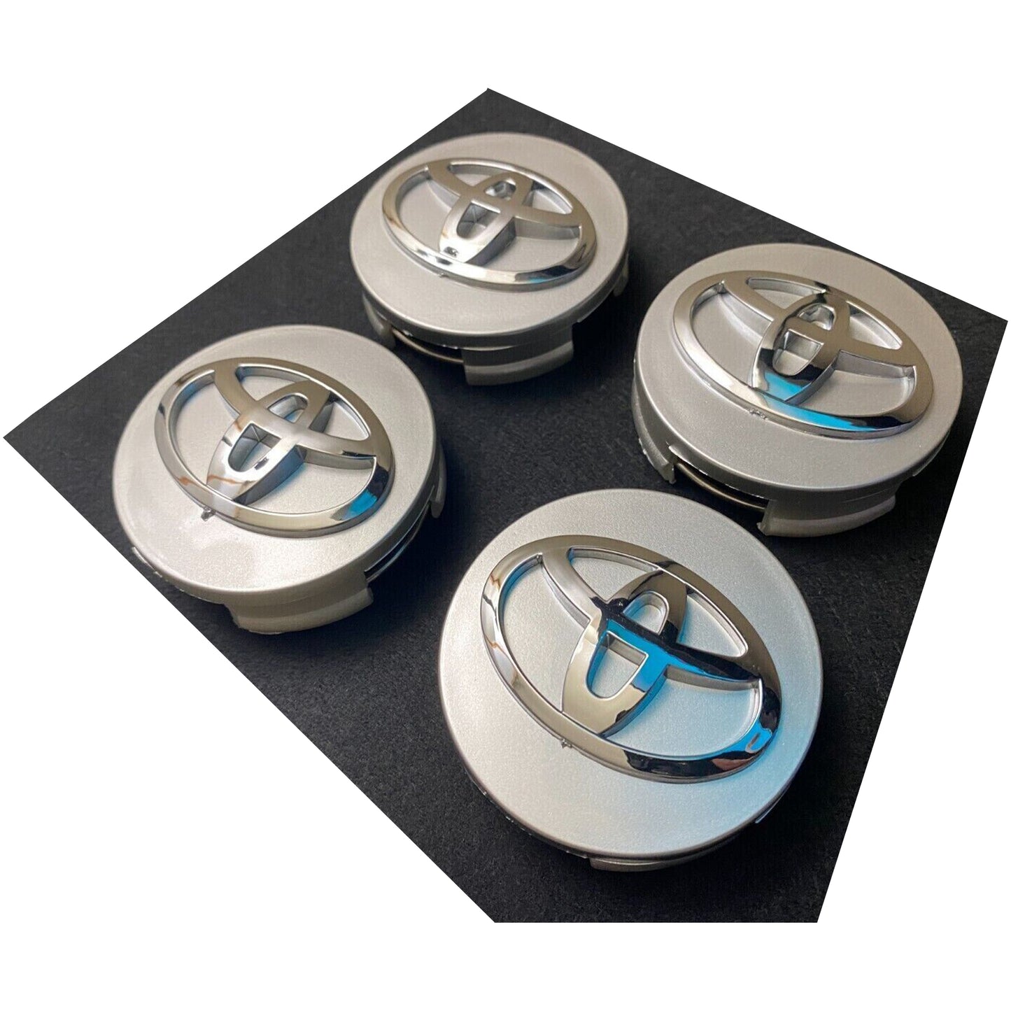 Toyota Set of 4 Wheel Rims Center Caps Silver/chrome Logo 62mm Camry<br>