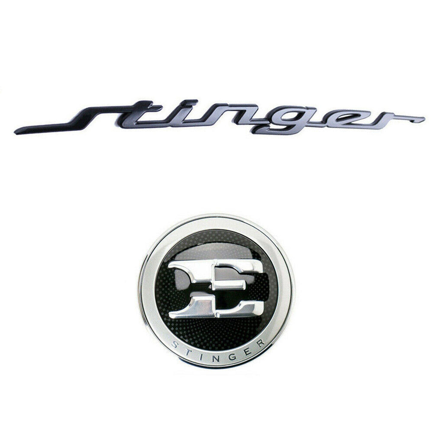 2018-2020 Kia Stinger Black E Stinger Car Front Hood Rear Trunk Emblem Badge