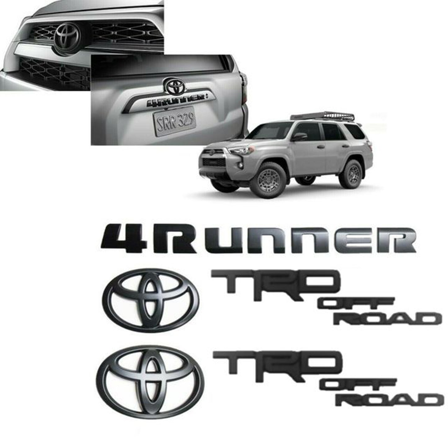 2010-2022 Toyota 4runner Trd Off Road Blackout Emblem Overlay Kit Genuine