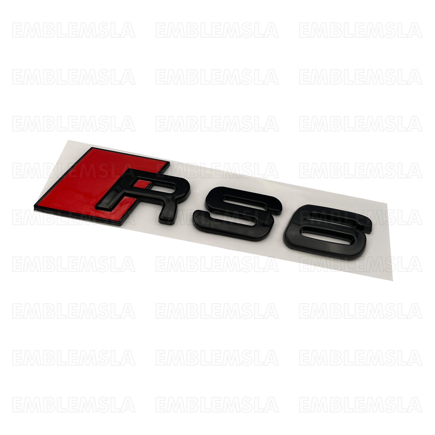 Audi RS6 Gloss Black Emblem 3D Badge Rear Trunk Tailgate for Audi RS6 S6 Logo A6