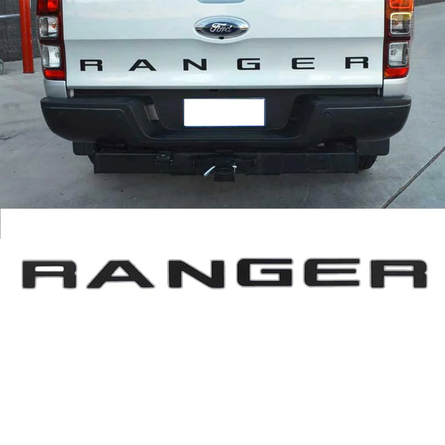 2019-2022 Ford Ranger 3D Rear Trunk Tailgate Inserts Letters Emblem Matte Black